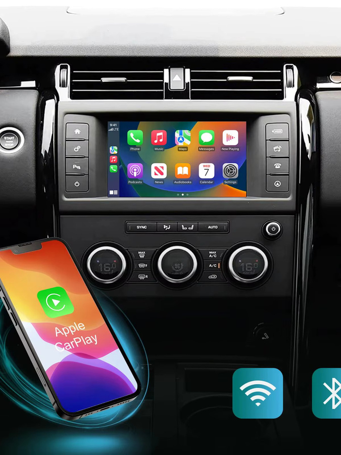 LEXXSON Drahtlose CarPlay und Android Auto Retrofit Kit Decoder Box für Land Rover Evoque und Discovery 5, Schwarz - Bild 7