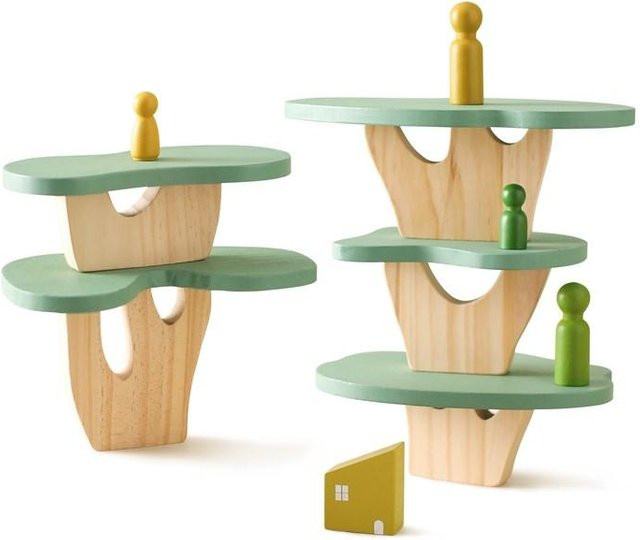 Binchi Montessori Holzbaum Blockspielzeug, Stapelspielzeug, ab 3 Jahre - Bild 1