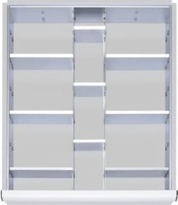 STIER Einteilungsset für Schubladen mit 2x9 Trennwänden, Blendenhöhe 180-360 mm, Weiß - Bild 1