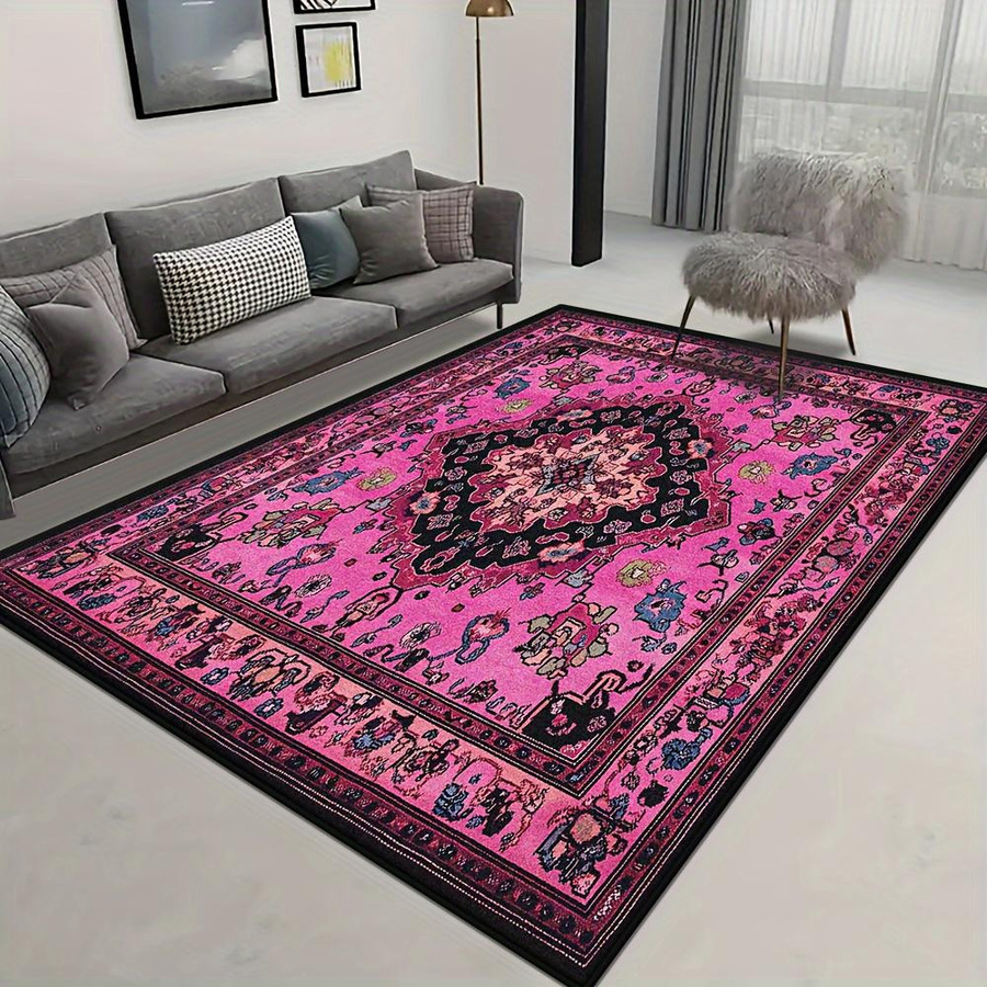 LjqFourteen Bohemian Retro Teppich aus Polyester, Maschinenwaschbar, B/T: 60 x 40 cm - Bild 3