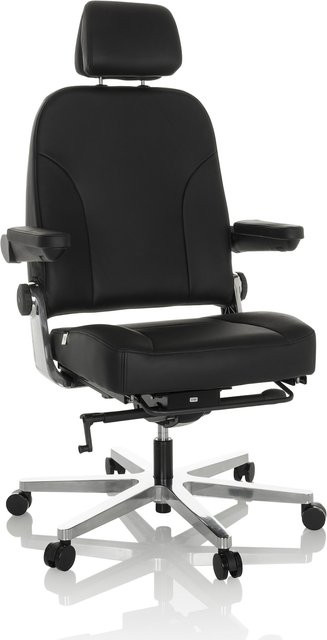 hjh OFFICE XXL Drehstuhl 24 HOURS F mit Leder und abklappbaren Armlehnen - Bild 1