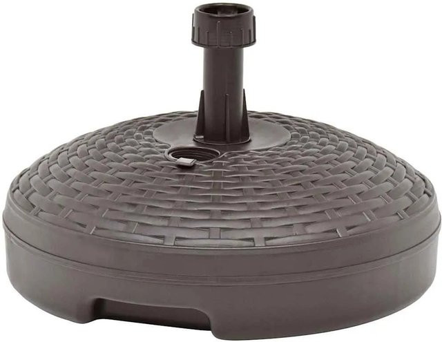 vidaXL Sonnenschirmständer aus Kunststoff in Braun mit Rattan-Muster für Sand oder Wasser (20 L) - Bild 1