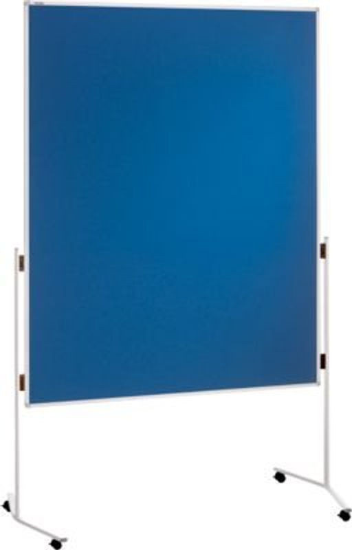 Franken Moderationstafel ECO beidseitig mit Rollen, Blau/Weiß, B: 120 cm, H: 150 cm - Bild 1