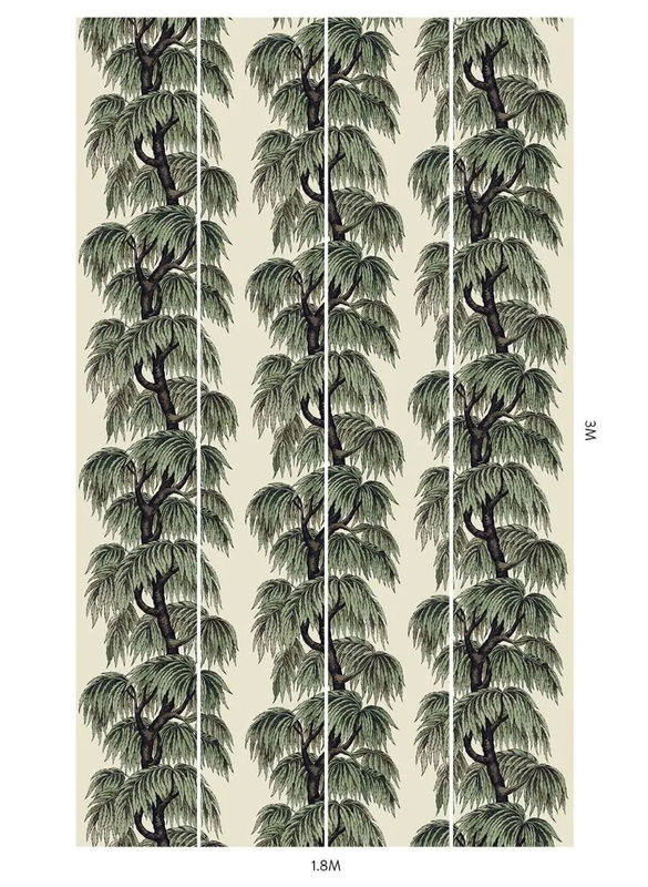 House of Hackney Wandtattoo Mural Babylon Papyrus/Willow in Grün mit botanischem Floral-Design - Bild 4