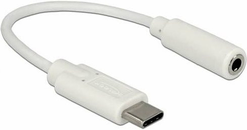 Delock USB-C auf 3,5 mm Klinke Adapter in Weiß, Länge: 0,14 m - Bild 1