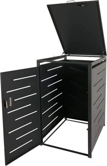 PROREGAL Mülltonnenbox XL aus verzinktem Stahl, erweiterbar, Anthrazit, B/T/H: 116 x 71 x 98 cm - Bild 1