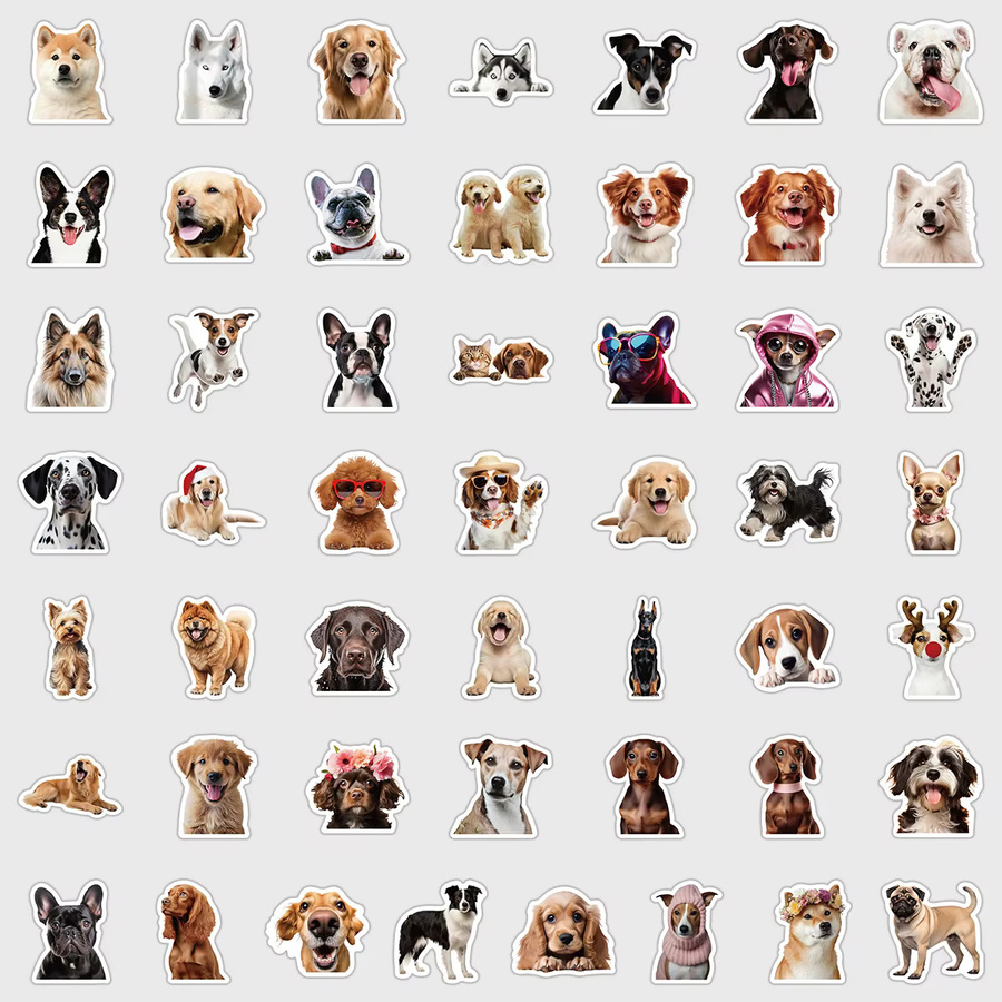 GOGOTU Hunde-Meme-Graffiti-Aufkleber, Kawaii Tier-Cartoon-Sticker, 50-teiliges Set - Bild 4