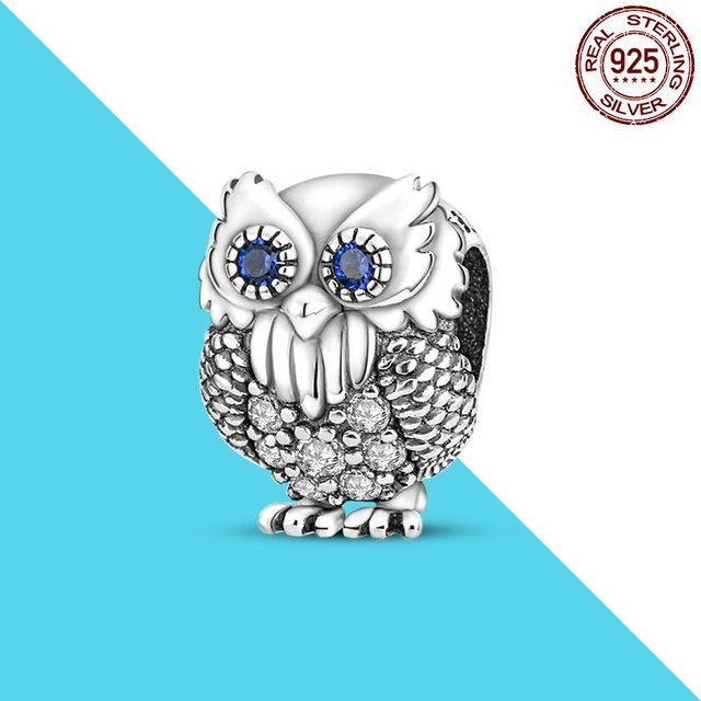 Charm Eule, 925 Silber, Perle, Zirkonia, Damen - Bild 1