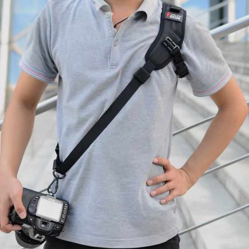 Tragbarer Kamera-Schultergurt von zhnuwie in Schwarz, verstellbarer Sling-Neck-Strap für Nikon und Canon - Bild 3
