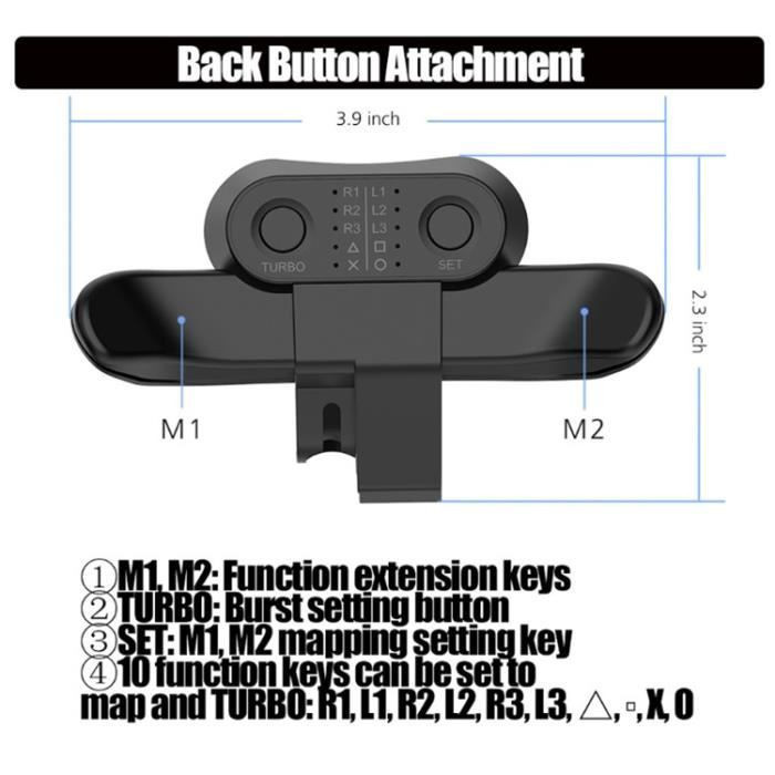 Techtrusty DualShock 4 Rücktastenaufsatz für PlayStation in Schwarz mit Turbo-Funktion und erweiterten Paddles - Bild 3