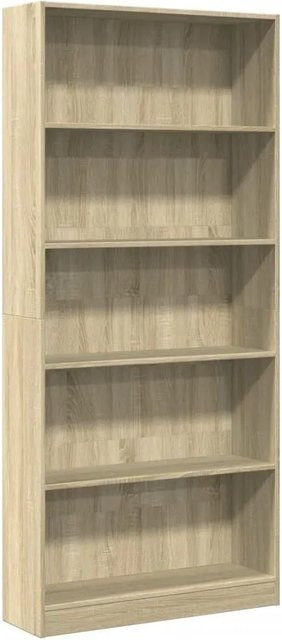 vidaXL Bücherregal Sonoma-Eiche aus Holzwerkstoff, Farbe: Beige, B/T/H: 80 x 24 x 176 cm - Bild 1