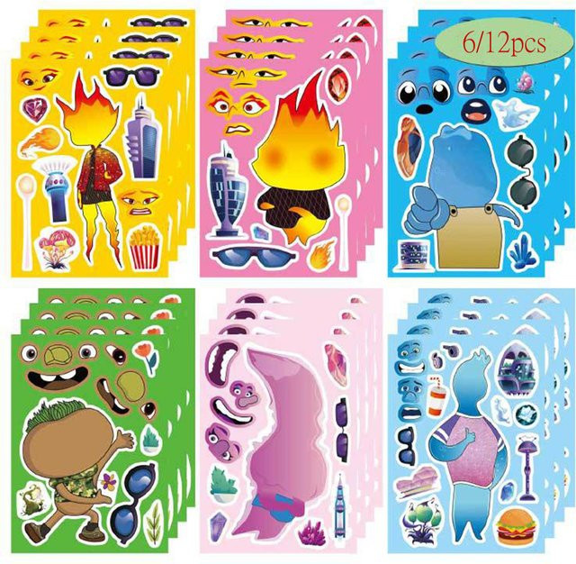 Disney Elemental Puzzle Stickers Jigsaw Educational Toys Bunt / Mehrfarbig - Bild 1
