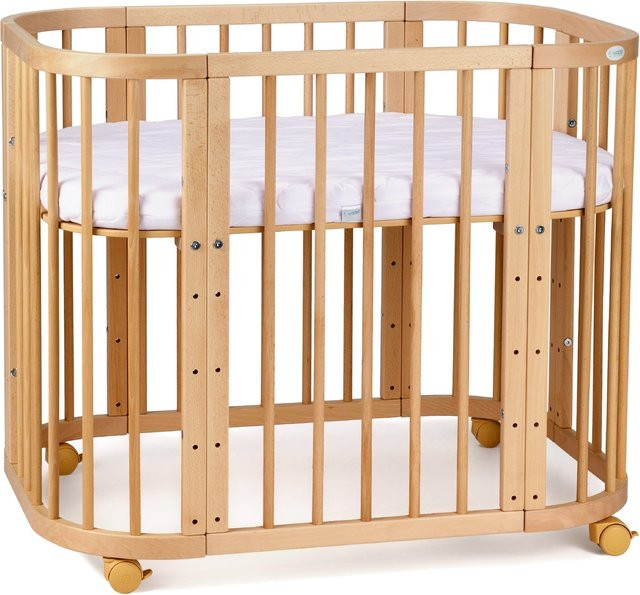 Waldin 5in1 Babybett aus Buchenholz mit Matratze und Belüftung - Bild 1