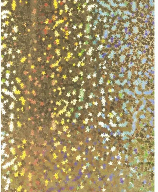 HEYDA Holografiekarton mit Sternen in Gold, Breite: 50 cm, Höhe: 70 cm - Bild 1