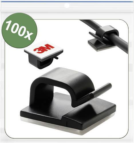 3M Kabelclip selbstklebend Schwarz 100 Stück Bündel-Ø 1 bis 7mm - Bild 1