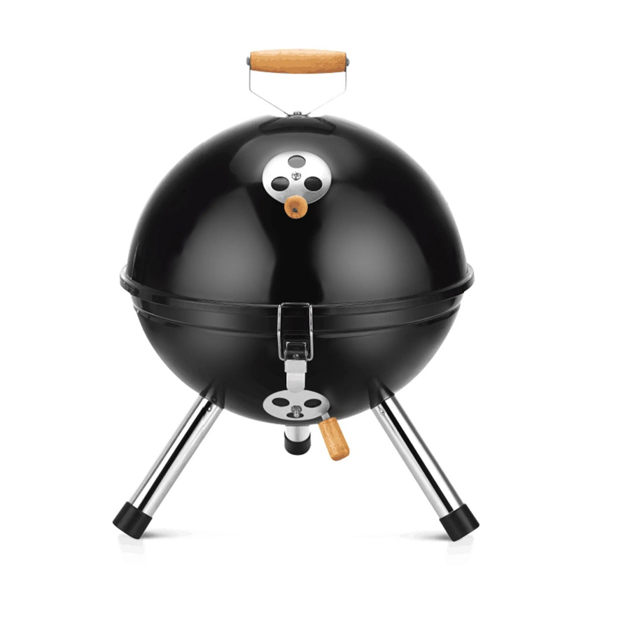 Relaxdays Holzkohlegrill Kettle aus Stahl in Schwarz und Silber, tragbar und klappbar, Durchmesser: 30,5 cm - Bild 2