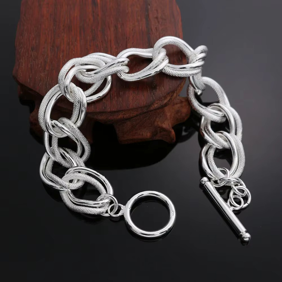 URMYLADY Doppel-Twist-Kettenarmband, 925 Silber, Damen - Bild 6