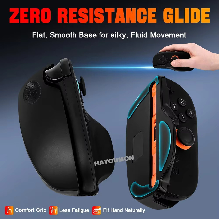 Hayoumon Gaming-Maus für Nintendo Switch, ergonomisches Set mit rutschfestem Handgelenkband, Schwarz - Bild 3