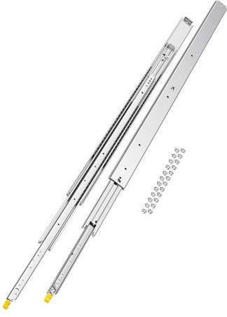 VEVOR Schubladenschienen mit Vollauszug, 1 Paar, silber, seitliche Montage, Kugellager mit Sperre, Tragkraft: 226 kg, Länge: 152,4 cm - Bild 1