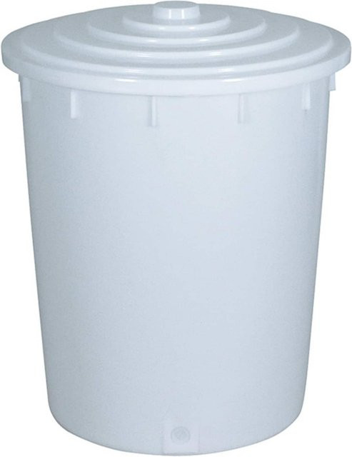 BRB Kunststofftonne mit Deckel, weiß, 200 Liter - Bild 1