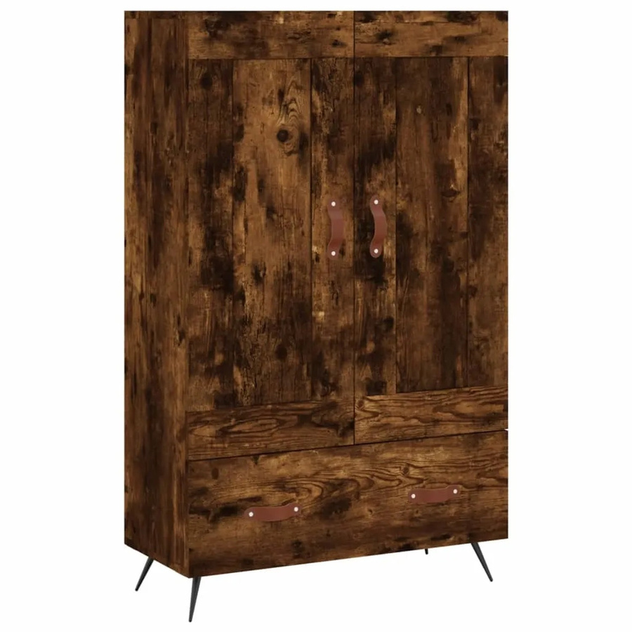 vidaXL Highboard Räuchereiche in Braun aus Holzwerkstoff und Metall, B/T/H: 69,5 x 31 x 115 cm - Bild 2