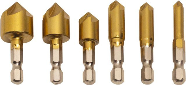 Vibratite Senkerbohrer Set in Gold mit 6 Größen für Holz, Kunststoff und Aluminium - Bild 1