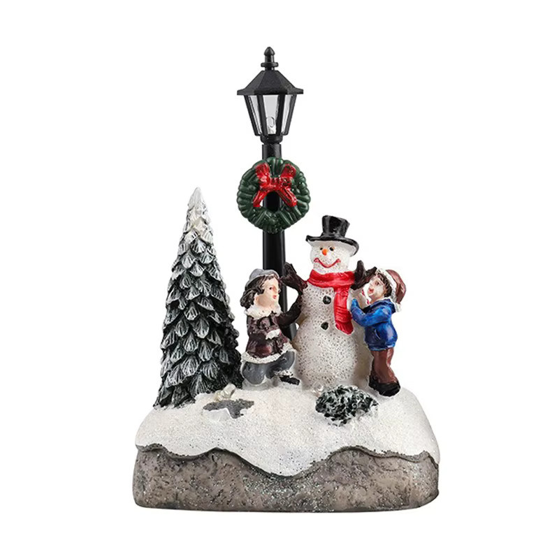Lyfs Weihnachtshaus-Nachtlicht aus Keramik mit Schneemann-Figur in Mehrfarbig für die Tischdekoration - Bild 6