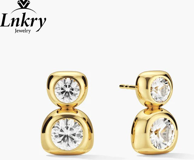 Lnkry Ohrstecker 14K Goldfilled, Moissanit, 5mm, Damen - Bild 1