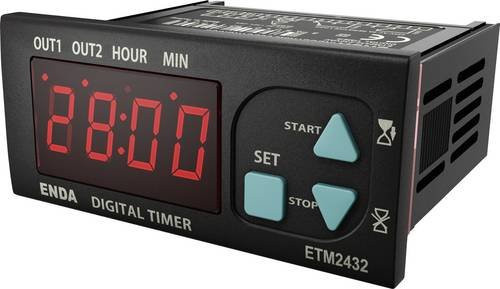 Enda ETM2432-LV Elektronisches Zeitrelais in Schwarz für DIN-Schiene mit Zeitbereich 0,01 min bis 99,59 h - Bild 1