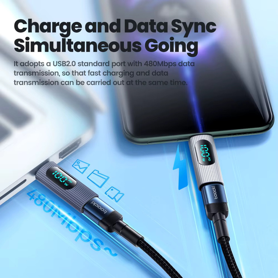Toock USB-C auf Lightning Adapter OTG Konverter mit PD 20W Schnellladung und LED-Anzeige für iPhone und iPad - Bild 3
