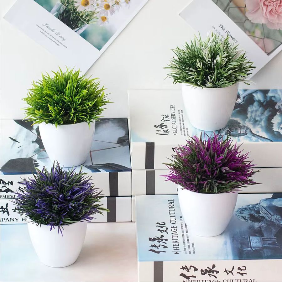 Uflower Künstlicher Bonsai in Grün oder Rosa mit Kunststofftopf, Höhe: 14 cm - Bild 3
