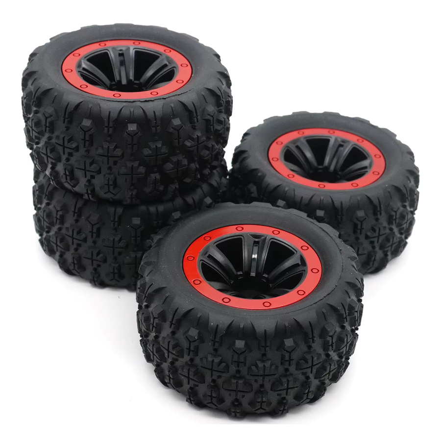 YSIDO Reifen Räder, 4-teiliges Set, 85mm, 12mm HEX, Schwarz, Gummi - Bild 2