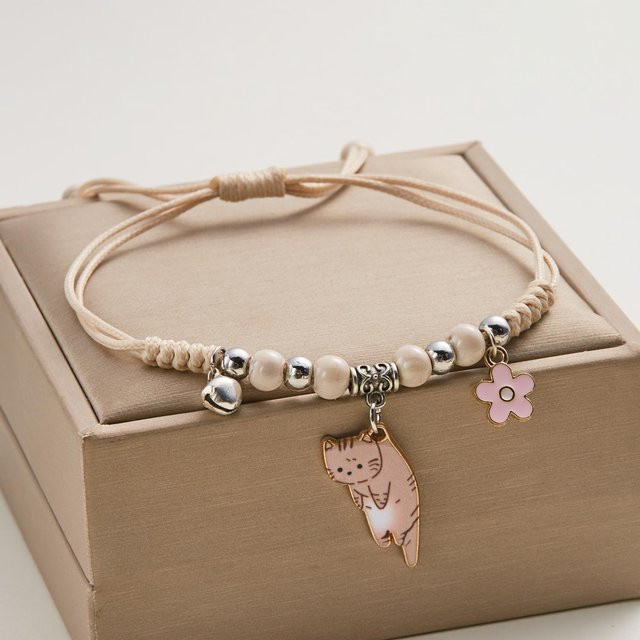 Rinhoo Armband, Emaille Katze, Metall, beige, Unisex - Bild 1