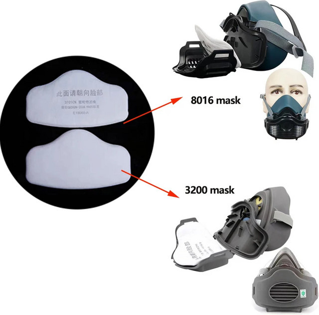 3M 3701 Partikel-Baumwollfilter in Weiß für Gas-Atemschutzmasken 3200 und HF52 - Bild 1