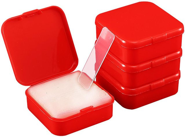 Meterk Doppelseitiges Klebeband Transparent Hochviskos, 60 Stück, Rot - Bild 1