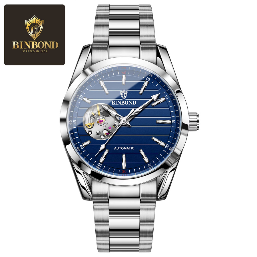 BINBOND Armbanduhr Automatik, Edelstahl, Silber, Herren - Bild 6