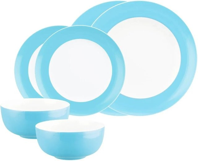 Seltmann Weiden Liberty Pure Colors Basic-Set 6-teilig aus Porzellan in Lagoon Blue - Bild 1