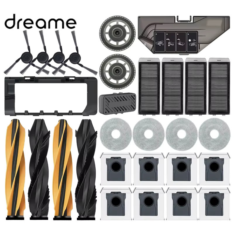 Dreame Ersatzteil-Set für X50 Ultra, X50 Master, L50 Pro Ultra, L40S Pro Ultra und L40s Ultra mit Hauptbürste, Filter, Mopp-Tuch und Staubbeuteln in Gelb und Multicolour - Bild 2