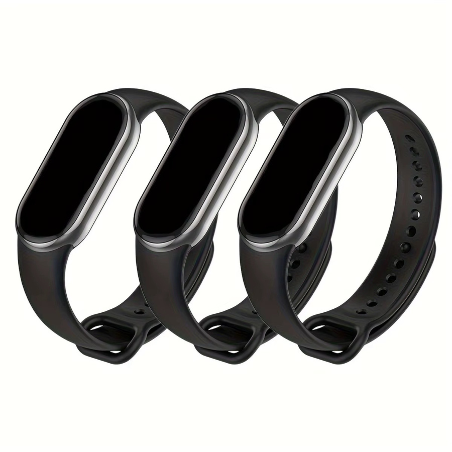 3er Pack Silikonarmband für Xiaomi Band 8 9 10 von Lusili in Schwarz für Unisex - Bild 4