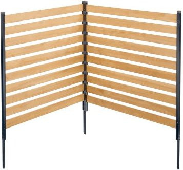 VEVOR Sichtschutz Zaun aus Holz für Klimaanlagen und Pooltechnik, 2-Panel Lamellen-Zaun mit Metallpfählen, B: 96,52 cm, L: 106,68 cm - Bild 1