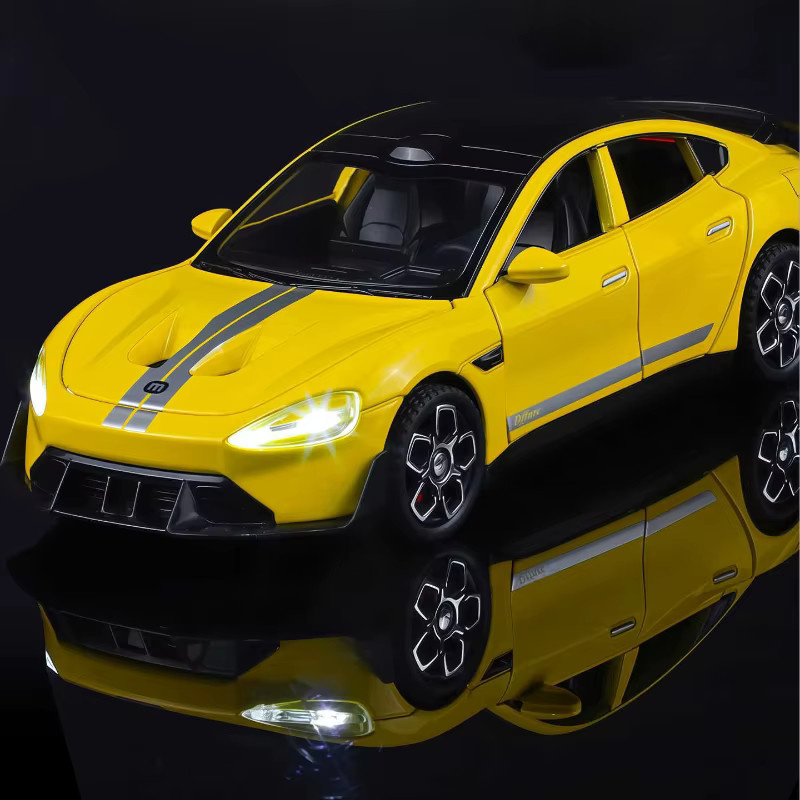 SU7 Ultra Legierung Sportwagen Modell, 1:32, Metall, Gelb - Bild 3