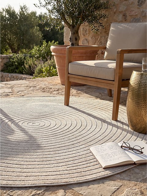 Wetterfester Outdoor-Teppich Kadima Design in Beige, B/B: 160 x 160 cm - Bild 1