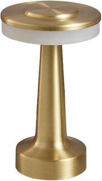 PURRINI Retro LED Tischlampe Pilzform in Gold/Messing mit Touch-Sensor, dimmbar und USB wiederaufladbar - Bild 1
