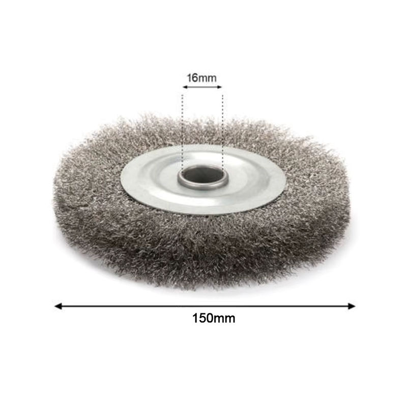 DAZZLEEX Drahtbürste Flach und Gewellt aus Edelstahl für Winkelschleifer, Durchmesser: 15 cm, Farbe: Silber - Bild 6