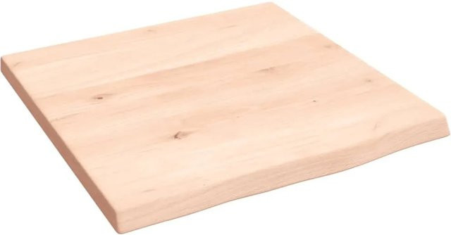 vidaXL Wandregal aus Massivholz Eiche Unbehandelt im rustikalen Stil, Breite: 40 cm, Tiefe: 40 cm, Höhe: 2 cm - Bild 1