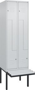 C+P Z-Spind Classic PLUS Sitzbank mit 4 Fächern, Grau, B/T/H: 212,0 x 60,0 x 81,5 cm - Bild 1