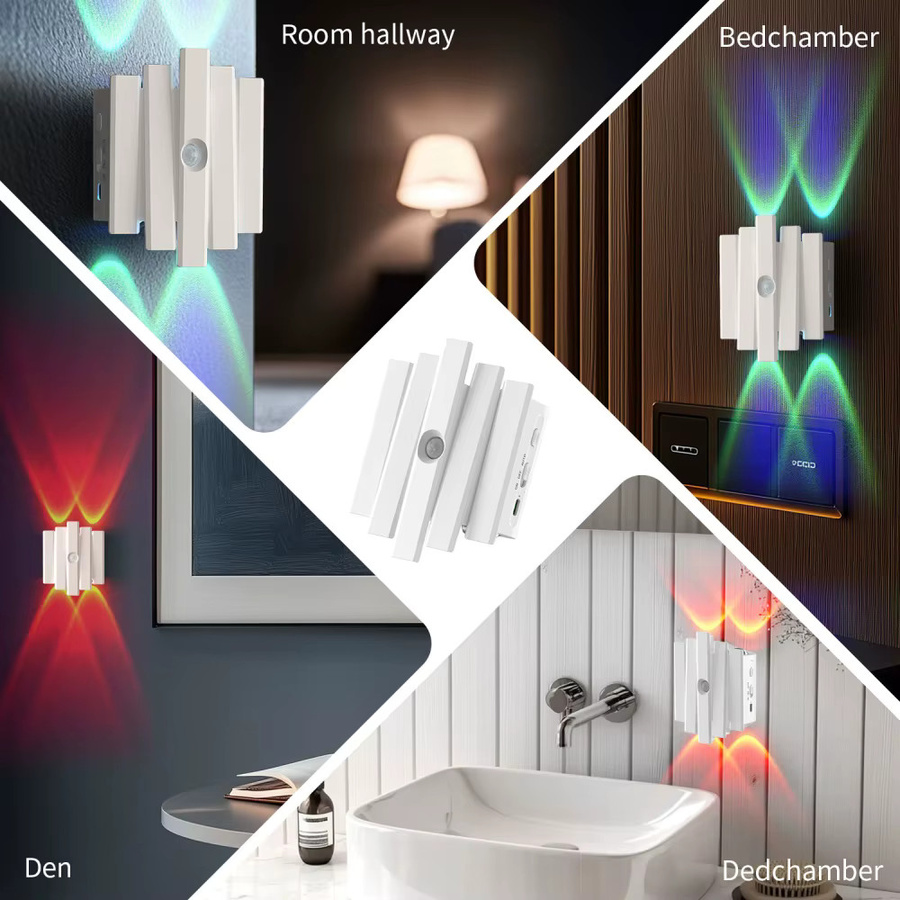 GHUSTAR Intelligentes Induktions-Sonnenuntergangslicht mit 7 Farben, dimmbares RGB-LED-Nachtlicht, magnetisch und USB-betrieben, weiß - Bild 5