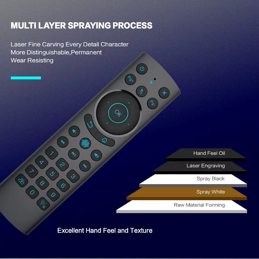 SkyBeats G20S PRO BT Gyro Smart Voice Fernbedienung, 2,4G kabellose Fly Air Maus mit IR-Lernfunktion für X96 Tanix Android TV Box, Schwarz - Bild 2