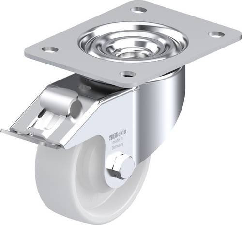 Blickle LK-PO 100KA-3-FI Lenkrolle mit Feststeller in Silber, Rad-Durchmesser: 100 mm, Tragfähigkeit: 280 kg - Bild 1