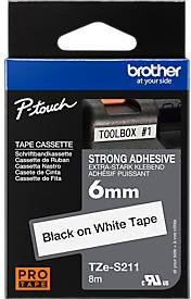 Brother Schriftbandkassette TZe-S211 in Weiß/Schwarz, Breite: 6 mm - Bild 2